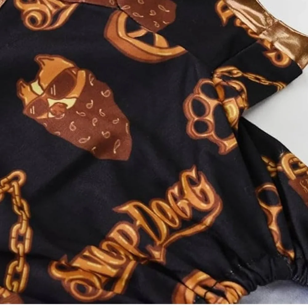 NEW Snoop Doggie Doggs Deluxe Pet PJs w/an Off The Chain graphic print, size M
